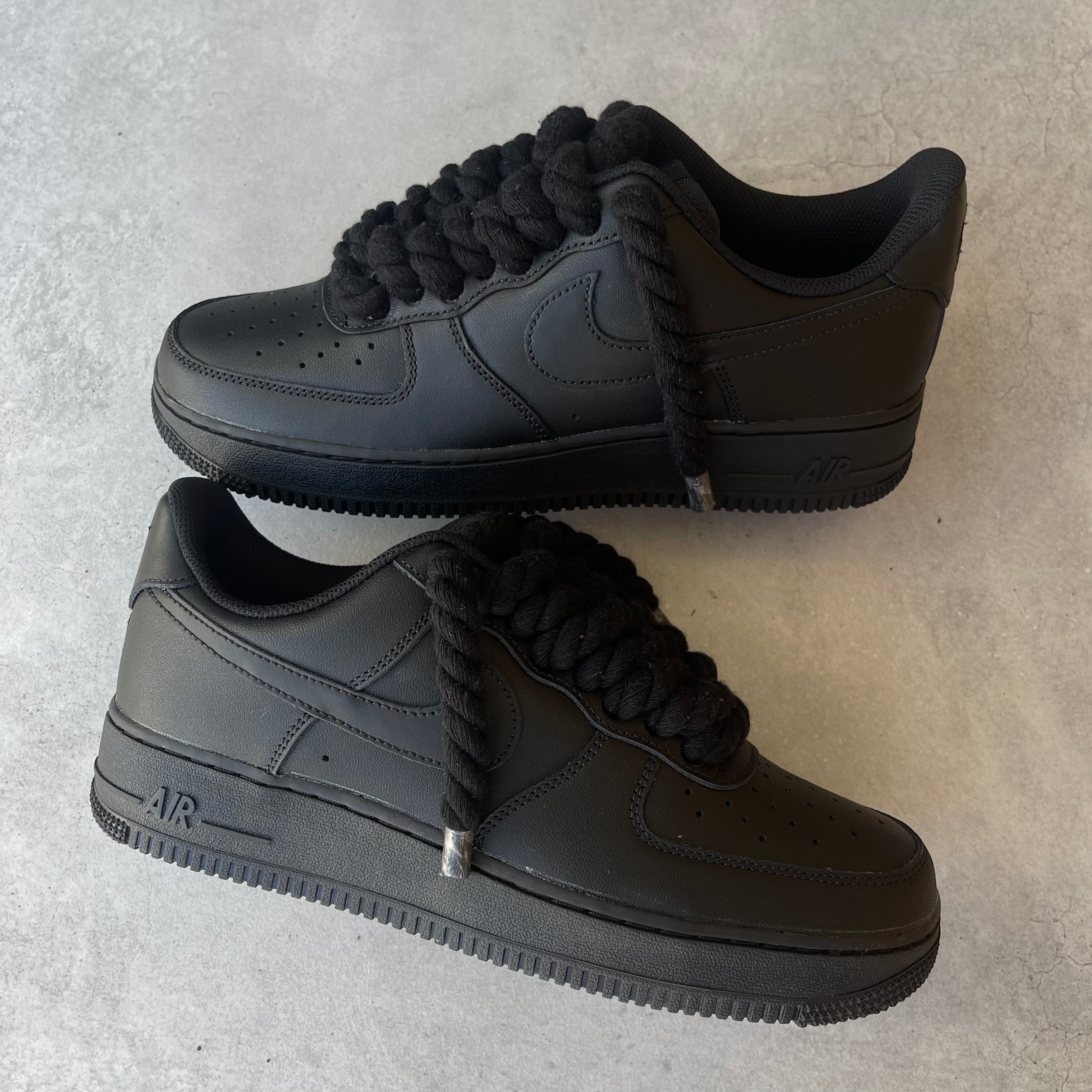 Custom Air Force 1 Rope Lace Black Air Force Shoes Rope Lace 