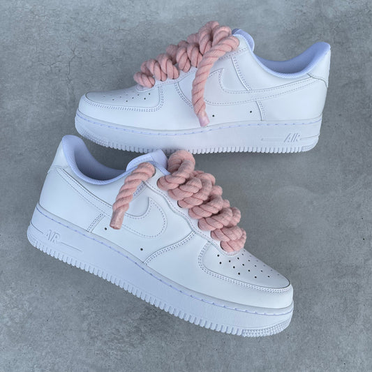 Custom AIR FORCE 1 - Rope laces (baby pink)