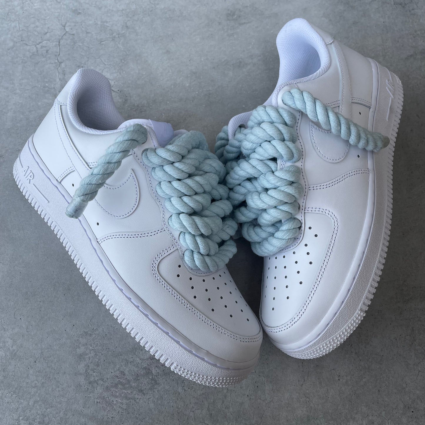 Custom AIR FORCE 1 - Rope laces (babyblue)