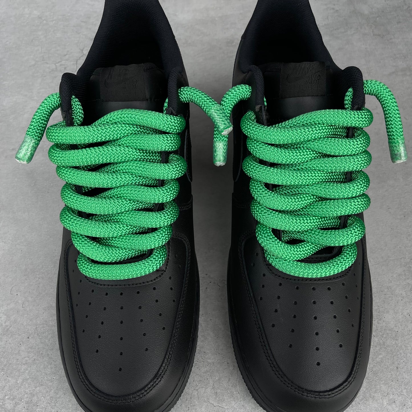 Custom AIR FORCE 1 black - Rope laces (green)