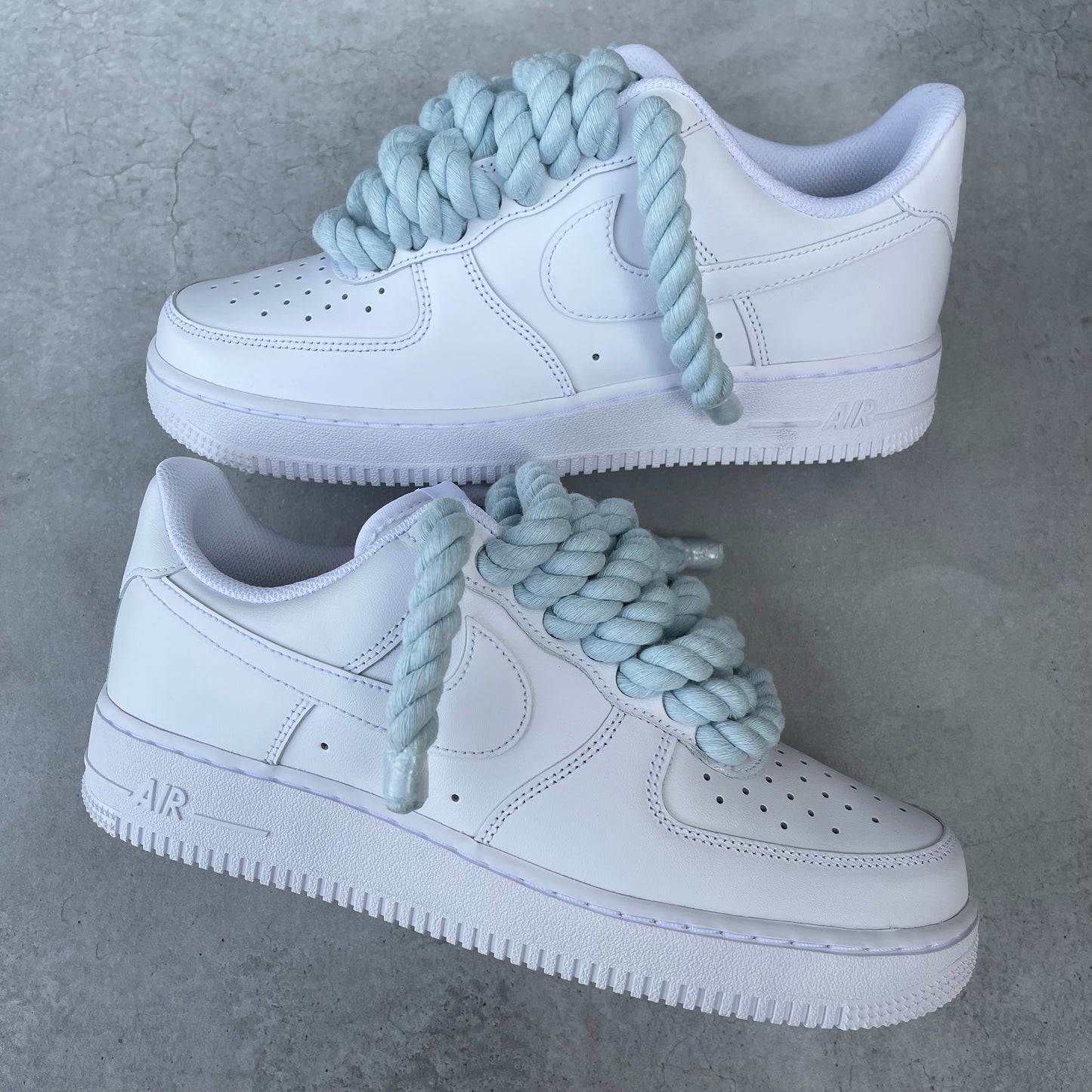 Custom AIR FORCE 1 - Rope laces (babyblue)