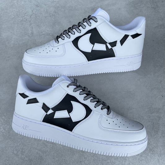 Custom AIR FORCE 1  - Destroyed swooshes two tone