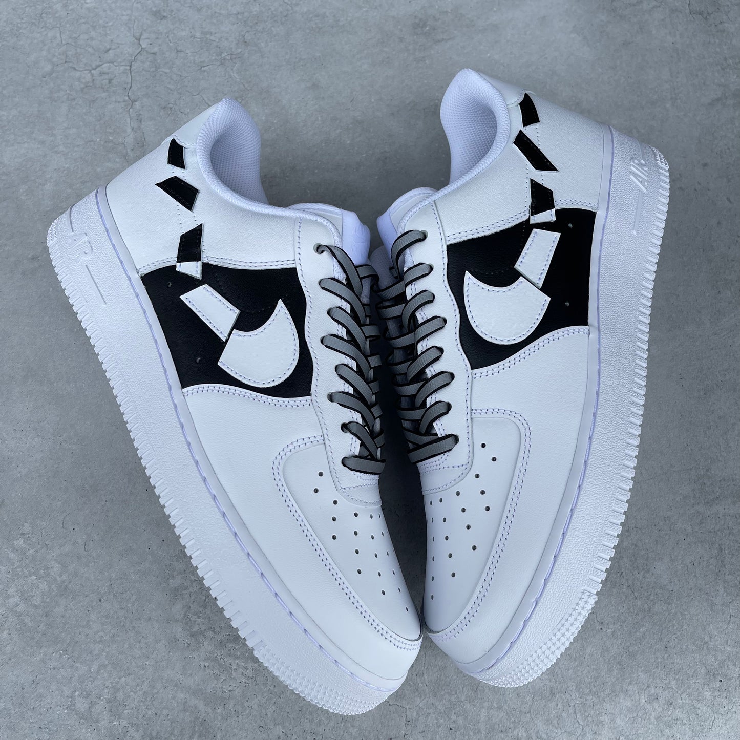 Custom AIR FORCE 1  - Destroyed swooshes two tone