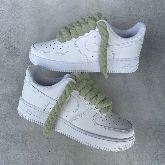 Custom AIR FORCE 1 - Rope laces (olive)