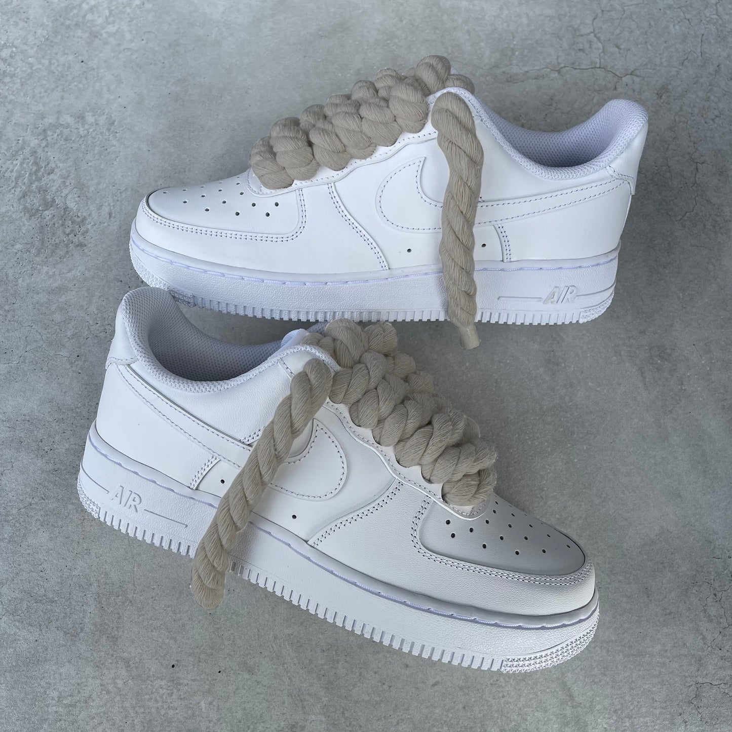 Custom AIR FORCE 1 - Rope laces (grey)