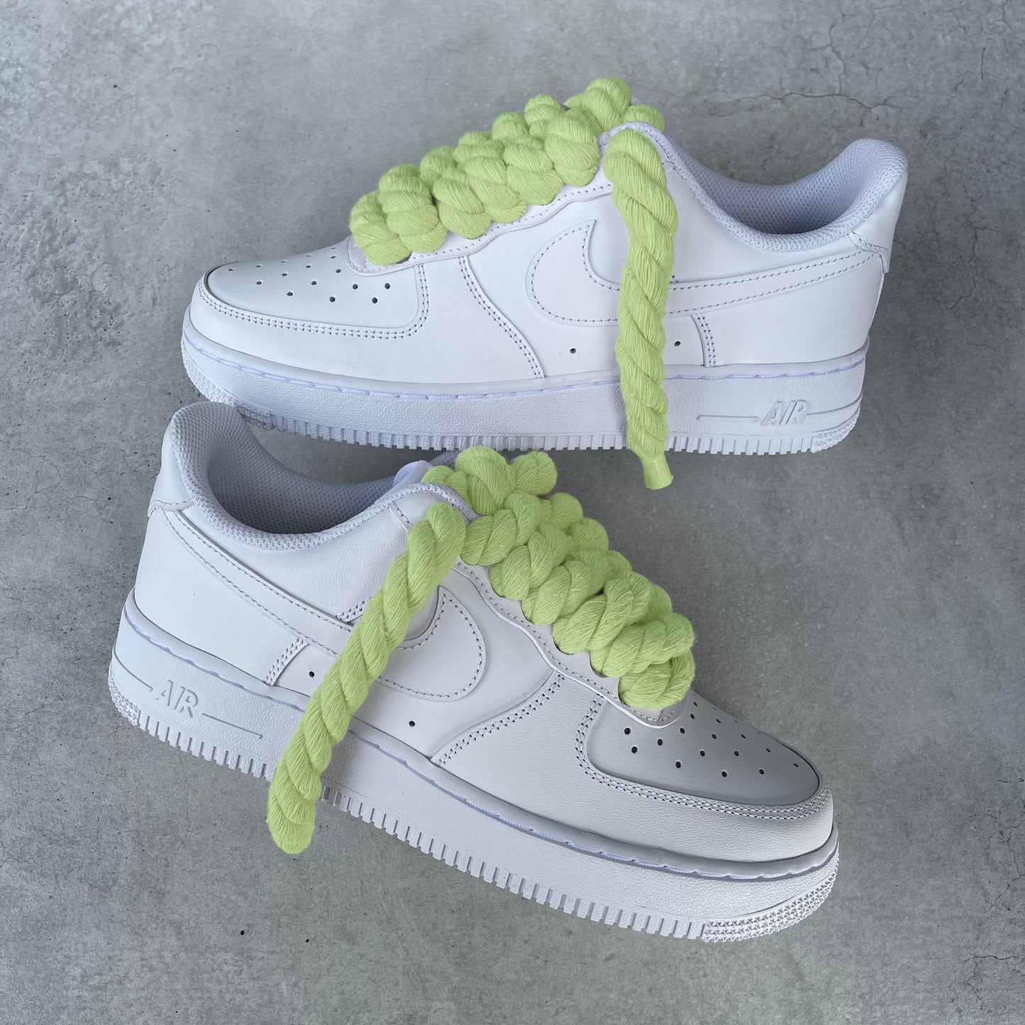 Custom AIR FORCE 1 - Rope laces (bright green)