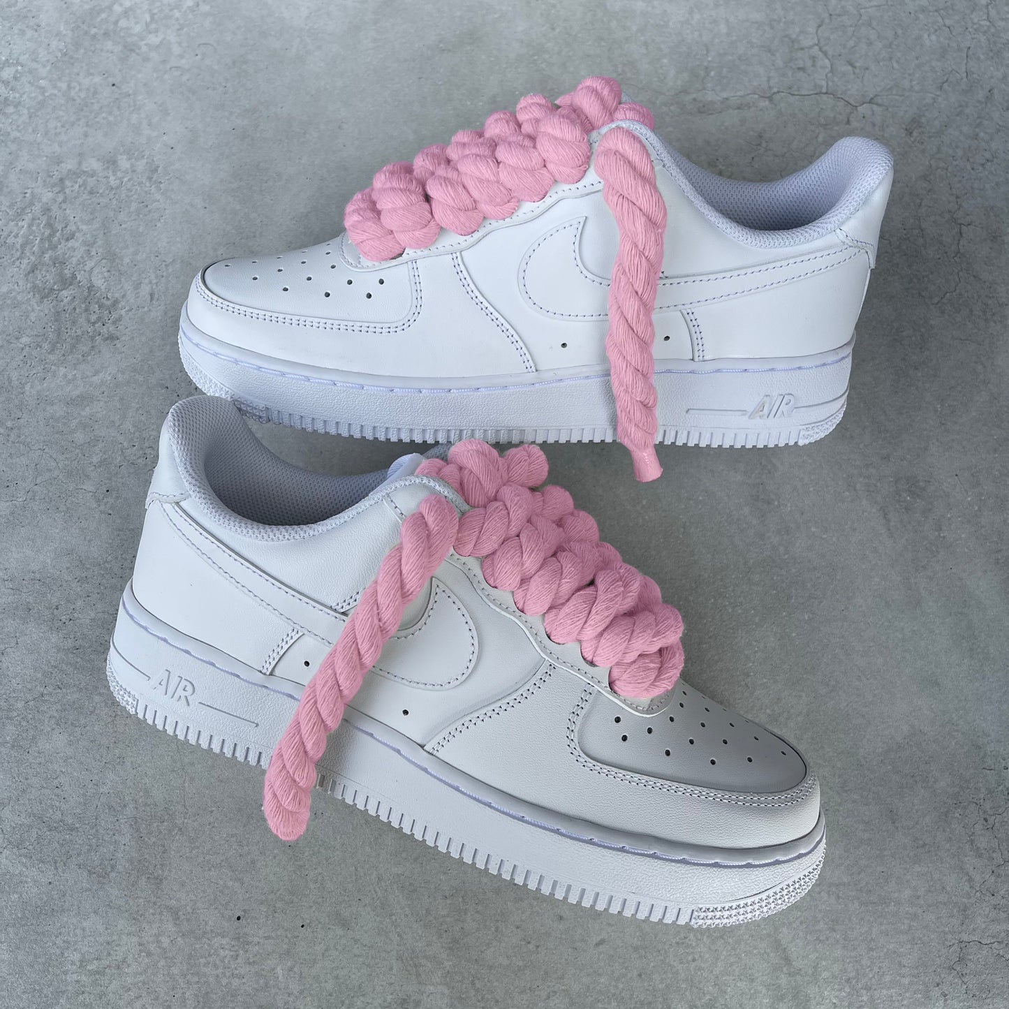 Custom AIR FORCE 1 - Rope laces (pink)