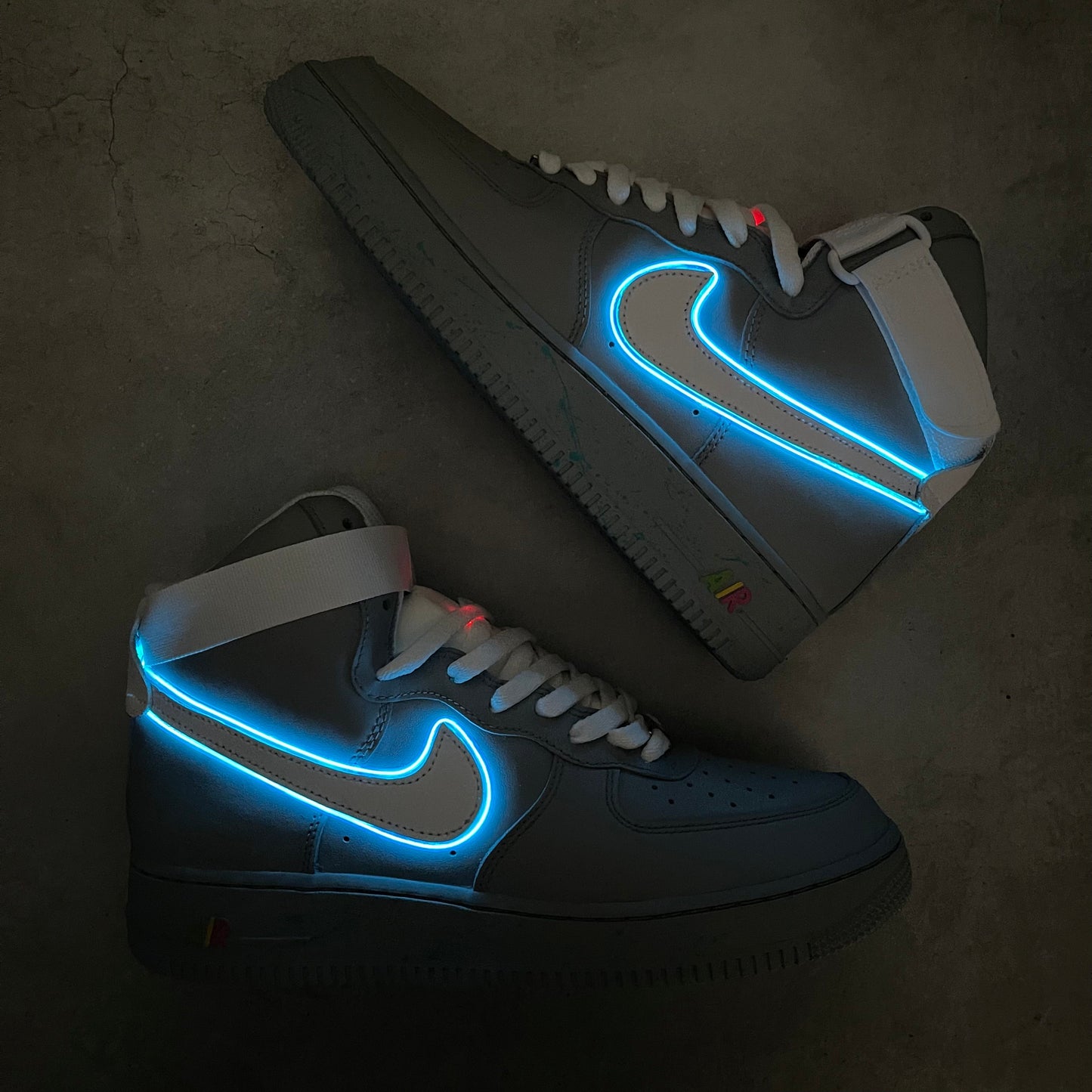 Custom AIR FORCE 1 high - Air Mag inspired (with led lights)