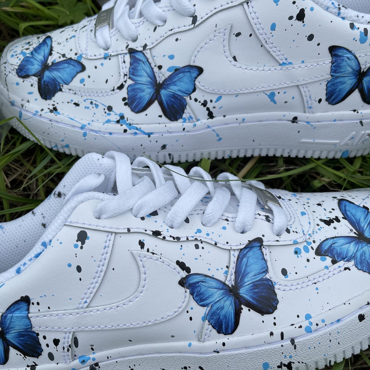 Custom AIR FORCE 1 - Butterfly splash (blue/black)
