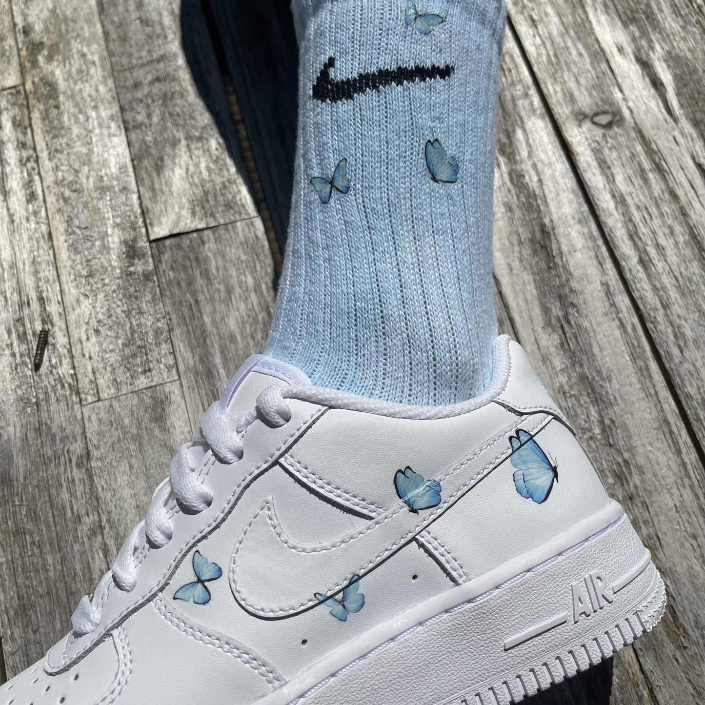 Custom AIR FORCE 1 - Small blue Butterfly's