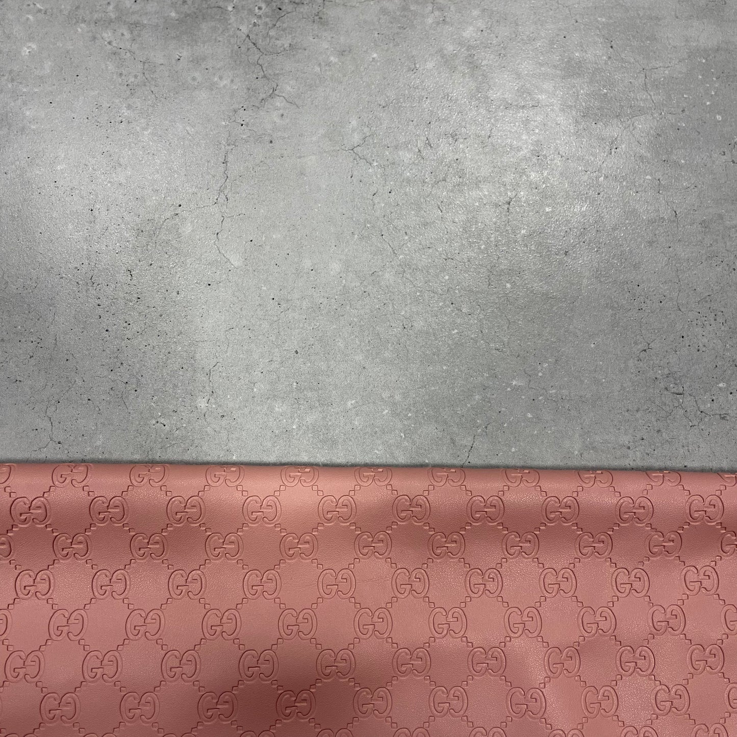 Double G pink embossed leather