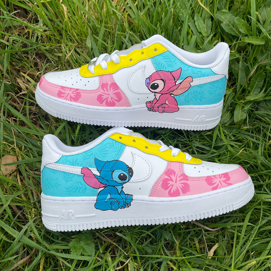 Custom AIR FORCE 1 - Stitch (turqouise/pink)